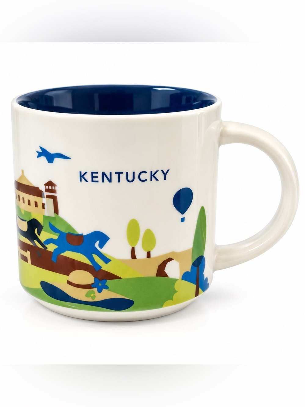 Starbucks Kentucky Ceramic Mug with Blue Interior and Multicolor Design 2015